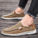 Men's Loafers & Slip-Ons Casual Classic Daily Outdoor Canvas Elastic Fabric Gray Khaki Blue Fall Spring