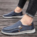 Men's Loafers & Slip-Ons Casual Classic Daily Outdoor Canvas Elastic Fabric Gray Khaki Blue Fall Spring