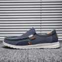 Men's Loafers & Slip-Ons Casual Classic Daily Outdoor Canvas Elastic Fabric Gray Khaki Blue Fall Spring