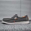 Men's Loafers & Slip-Ons Casual Classic Daily Outdoor Canvas Elastic Fabric Gray Khaki Blue Fall Spring
