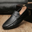 Men's Loafers & Slip-Ons Driving Shoes Driving Loafers British Daily Nappa Leather Breathable Non-slipping Wear Proof White Black Brown Spring Summer