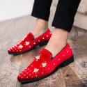 Men's Loafers & Slip-Ons Dress Shoes Penny Loafers Driving Loafers Casual Wedding Daily Party & Evening Microfiber Black Red Spring Summer / Rivet / Office & Career