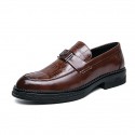 Men's Unisex Loafers & Slip-Ons Business Vintage Classic Daily Office & Career PU Black Brown Fall Spring
