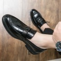 Men's Unisex Loafers & Slip-Ons Business Vintage Classic Daily Office & Career PU Black Brown Fall Spring