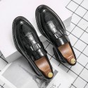 Men's Unisex Loafers & Slip-Ons Business Vintage Classic Daily Office & Career PU Black Brown Fall Spring