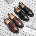 Men's Unisex Loafers & Slip-Ons Business Vintage Classic Daily Office & Career PU Black Brown Fall Spring