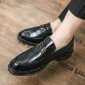 Men's Unisex Loafers & Slip-Ons Business Vintage Classic Daily Office & Career PU Black Brown Fall Spring