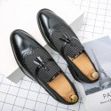 Men's Loafers & Slip-Ons Tassel Loafers Casual British Daily Party & Evening PU Black Brown Color Block Fall Spring