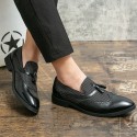 Men's Loafers & Slip-Ons Tassel Loafers Casual British Daily Party & Evening PU Black Brown Color Block Fall Spring