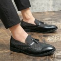 Men's Loafers & Slip-Ons Tassel Loafers Casual British Daily Party & Evening PU Black Brown Color Block Fall Spring