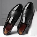 Men's Loafers & Slip-Ons Lace Up Sandals Strappy Sandals Sequins Comfort Shoes Business Casual Classic Wedding Office & Career PU Waterproof Non-slipping Height-increasing Black and Dark Gray Dark