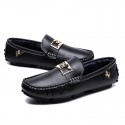 Men's Loafers & Slip-Ons Moccasin Comfort Shoes Fur Lined Casual Classic British Daily Office & Career PU Black Blue Fall Winter