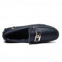 Men's Loafers & Slip-Ons Moccasin Comfort Shoes Fur Lined Casual Classic British Daily Office & Career PU Black Blue Fall Winter