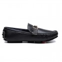 Men's Loafers & Slip-Ons Moccasin Comfort Shoes Fur Lined Casual Classic British Daily Office & Career PU Black Blue Fall Winter