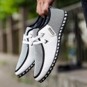 Men's Loafers & Slip-Ons Comfort Loafers Casual Daily Walking Shoes Linen Green White Black Striped Color Block Fall Spring