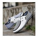 Men's Loafers & Slip-Ons Comfort Loafers Casual Daily Walking Shoes Linen Green White Black Striped Color Block Fall Spring