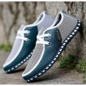 Men's Loafers & Slip-Ons Comfort Loafers Casual Daily Walking Shoes Linen Green White Black Striped Color Block Fall Spring
