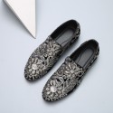 Men's Loafers & Slip-Ons Formal Shoes Comfort Shoes Classic British Party & Evening Office & Career Satin Black Red Blue Floral Spring Summer / Sequin