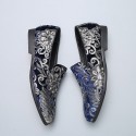 Men's Loafers & Slip-Ons Formal Shoes Comfort Shoes Classic British Party & Evening Office & Career Satin Black Red Blue Floral Spring Summer / Sequin