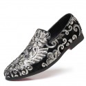 Men's Loafers & Slip-Ons Formal Shoes Comfort Shoes Classic British Party & Evening Office & Career Satin Black Red Blue Floral Spring Summer / Sequin