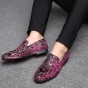 Men's Loafers & Slip-Ons Formal Shoes Comfort Shoes Classic British Party & Evening Office & Career Satin Black Red Blue Floral Spring Summer / Sequin