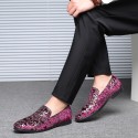 Men's Loafers & Slip-Ons Formal Shoes Comfort Shoes Classic British Party & Evening Office & Career Satin Black Red Blue Floral Spring Summer / Sequin