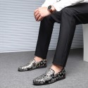 Men's Loafers & Slip-Ons Formal Shoes Comfort Shoes Classic British Party & Evening Office & Career Satin Black Red Blue Floral Spring Summer / Sequin