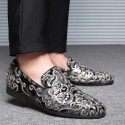 Men's Loafers & Slip-Ons Formal Shoes Comfort Shoes Classic British Party & Evening Office & Career Satin Black Red Blue Floral Spring Summer / Sequin