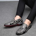Men's Loafers & Slip-Ons Formal Shoes Comfort Shoes Classic British Party & Evening Office & Career Satin Black Red Blue Floral Spring Summer / Sequin
