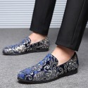 Men's Loafers & Slip-Ons Formal Shoes Comfort Shoes Classic British Party & Evening Office & Career Satin Black Red Blue Floral Spring Summer / Sequin