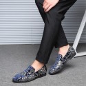 Men's Loafers & Slip-Ons Formal Shoes Comfort Shoes Classic British Party & Evening Office & Career Satin Black Red Blue Floral Spring Summer / Sequin