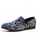 Men's Loafers & Slip-Ons Formal Shoes Comfort Shoes Classic British Party & Evening Office & Career Satin Black Red Blue Floral Spring Summer / Sequin