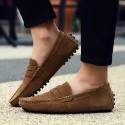 Men's Loafers & Slip-Ons Suede Shoes Driving Shoes Light Soles Casual Outdoor Office & Career Walking Shoes Suede Non-slipping Wine Light Brown Green Spring Summer