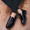 Men's Loafers & Slip-Ons Tassel Loafers Casual British Wedding Party & Evening Walking Shoes Leather Patent Leather Black Gold Silver Fall Spring
