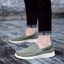Men's Loafers & Slip-Ons Casual Classic Outdoor Daily Canvas Elastic Fabric Gray Army Green Blue Spring Fall