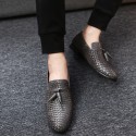 Men's Loafers & Slip-Ons Dress Shoes Penny Loafers Business Casual Daily Party & Evening Outdoor Faux Leather Waterproof Non-slipping Wear Proof Black Gray Blue Fall Winter / Tassel / Tassel