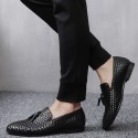 Men's Loafers & Slip-Ons Dress Shoes Penny Loafers Business Casual Daily Party & Evening Outdoor Faux Leather Waterproof Non-slipping Wear Proof Black Gray Blue Fall Winter / Tassel / Tassel