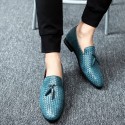 Men's Loafers & Slip-Ons Dress Shoes Penny Loafers Business Casual Daily Party & Evening Outdoor Faux Leather Waterproof Non-slipping Wear Proof Black Gray Blue Fall Winter / Tassel / Tassel