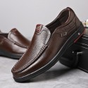 Men's Loafers & Slip-Ons Leather Loafers Casual Daily Office & Career PU Black Brown Fall Spring