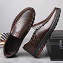 Men's Loafers & Slip-Ons Leather Loafers Casual Daily Office & Career PU Black Brown Fall Spring