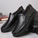 Men's Loafers & Slip-Ons Leather Loafers Casual Daily Office & Career PU Black Brown Fall Spring