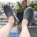 Men's Slippers & Flip-Flops Casual Outdoor Home Walking Shoes PU Black Dark Blue Gray Summer