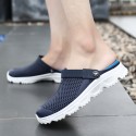 Men's Slippers & Flip-Flops Casual Outdoor Home Walking Shoes PU Black Dark Blue Gray Summer