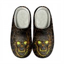 Halloween Skull Lava Print Cotton Slippers Men and Women Flannel Couple Slippers