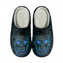 Halloween Skull Lava Print Cotton Slippers Men and Women Flannel Couple Slippers