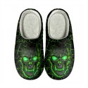 Halloween Skull Lava Print Cotton Slippers Men and Women Flannel Couple Slippers