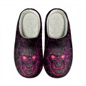 Halloween Skull Lava Print Cotton Slippers Men and Women Flannel Couple Slippers