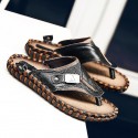 Men's Sandals Slippers & Flip-Flops Casual Classic Daily Outdoor PU Black Brown Spring Summer