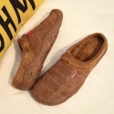 Men's Clogs & Mules Casual Daily Outdoor Home Walking Shoes Suede Breathable Warm Non-slipping Black Brown Winter