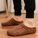 Men's Clogs & Mules Casual Daily Outdoor Home Walking Shoes Suede Breathable Warm Non-slipping Black Brown Winter